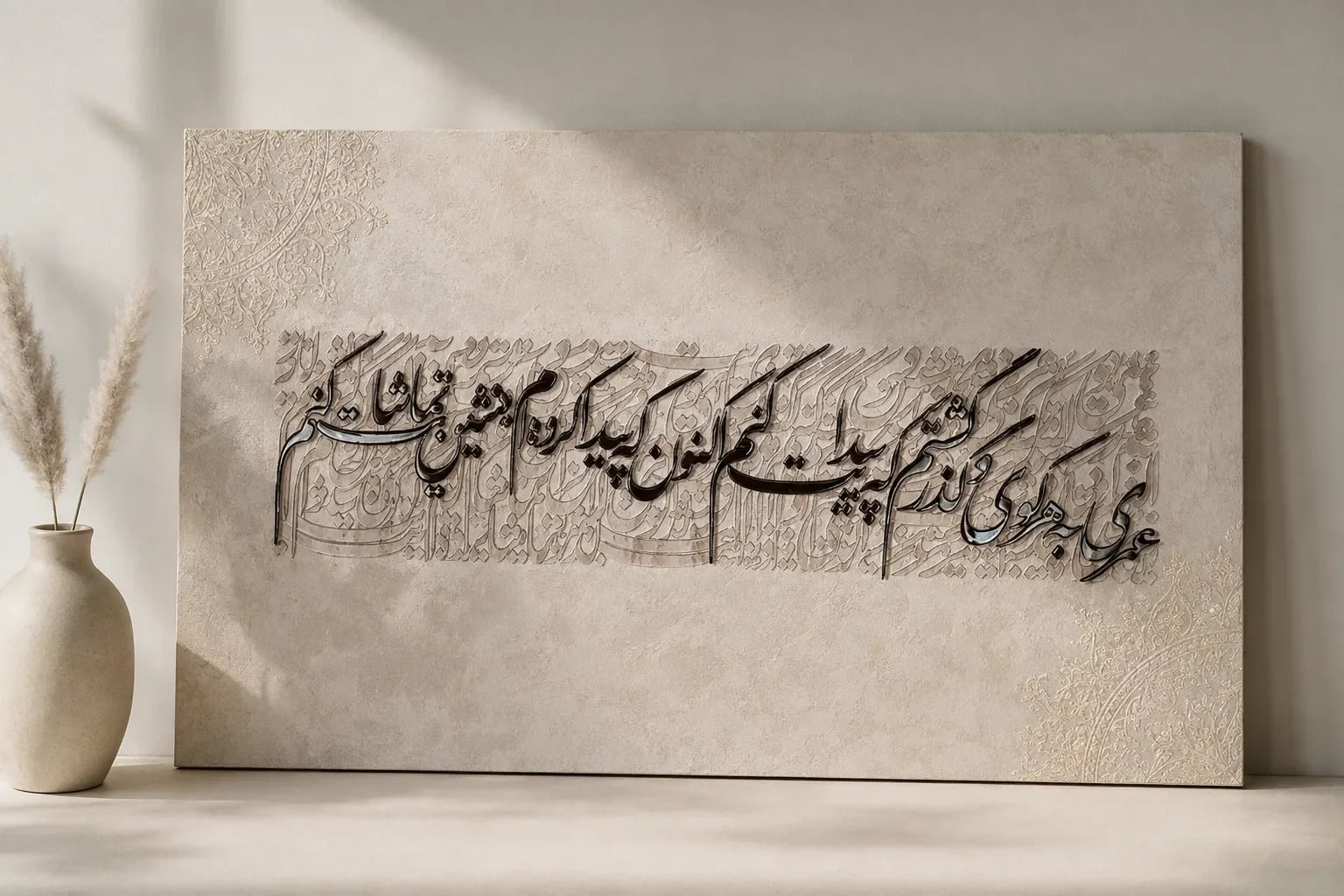 تابلو کالیگرافی برجسته «عمری به هر کوی و گذر» - تصویر 1
